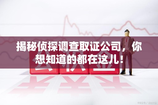 福安揭秘侦探调查取证公司，你想知道的都在这儿！