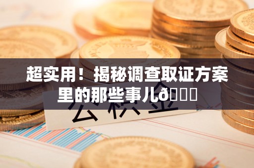 福安超实用！揭秘调查取证方案里的那些事儿😎