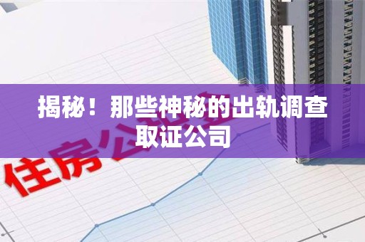 福安揭秘！那些神秘的出轨调查取证公司