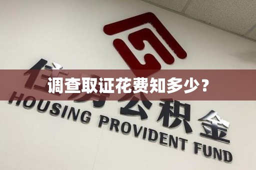 福安调查取证花费知多少？