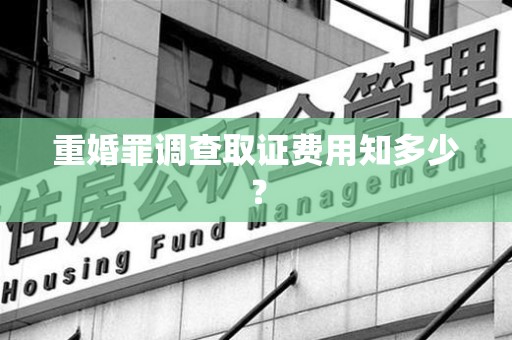 福安重婚罪调查取证费用知多少？