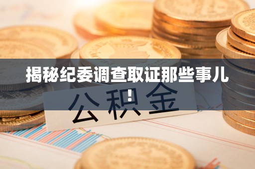 福安揭秘纪委调查取证那些事儿！