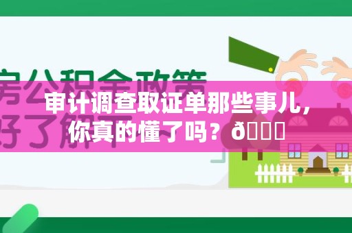福安审计调查取证单那些事儿，你真的懂了吗？😎
